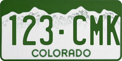 CO license plate 123CMK
