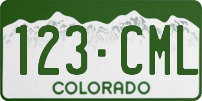 CO license plate 123CML