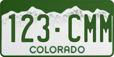 CO license plate 123CMM