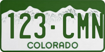 CO license plate 123CMN