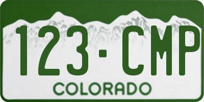 CO license plate 123CMP