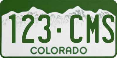 CO license plate 123CMS