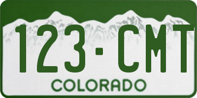 CO license plate 123CMT