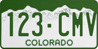 CO license plate 123CMV