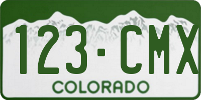 CO license plate 123CMX
