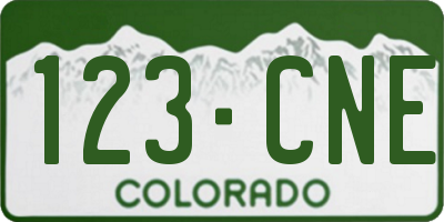 CO license plate 123CNE