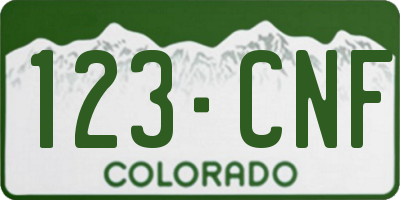 CO license plate 123CNF
