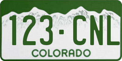 CO license plate 123CNL