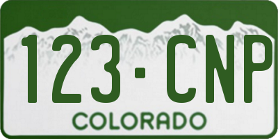 CO license plate 123CNP