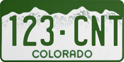 CO license plate 123CNT