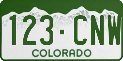CO license plate 123CNW