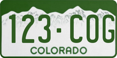 CO license plate 123COG