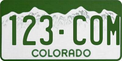 CO license plate 123COM