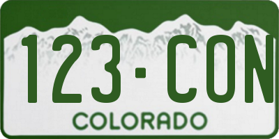 CO license plate 123CON