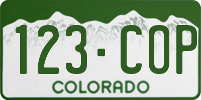 CO license plate 123COP
