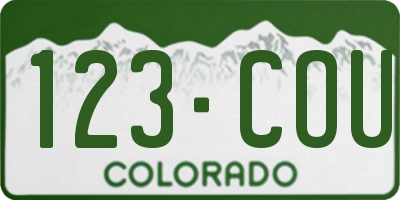 CO license plate 123COU