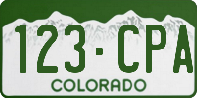 CO license plate 123CPA