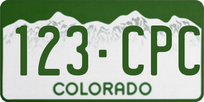 CO license plate 123CPC