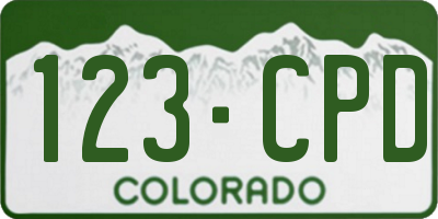 CO license plate 123CPD
