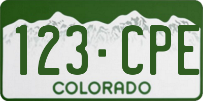 CO license plate 123CPE