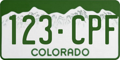 CO license plate 123CPF