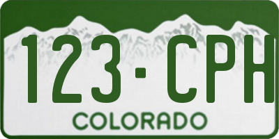 CO license plate 123CPH