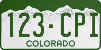 CO license plate 123CPI