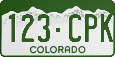 CO license plate 123CPK