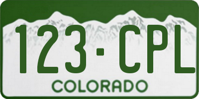 CO license plate 123CPL