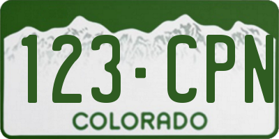 CO license plate 123CPN