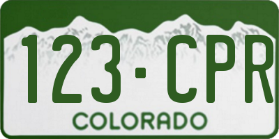 CO license plate 123CPR