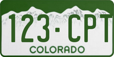 CO license plate 123CPT