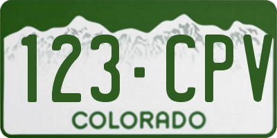 CO license plate 123CPV