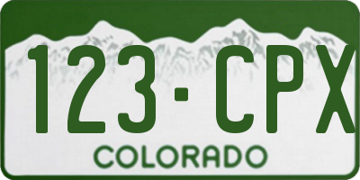 CO license plate 123CPX