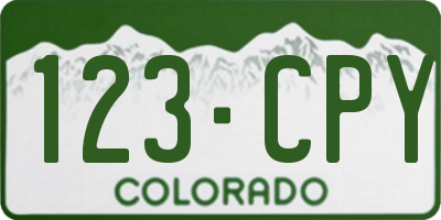 CO license plate 123CPY