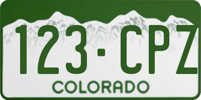 CO license plate 123CPZ