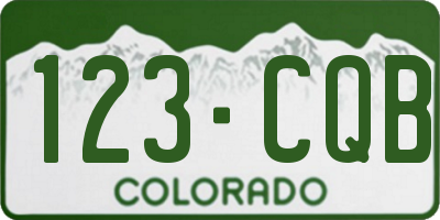 CO license plate 123CQB