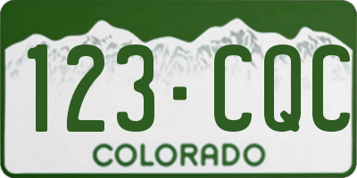 CO license plate 123CQC