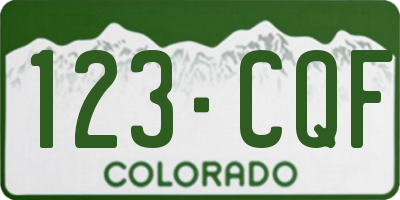 CO license plate 123CQF