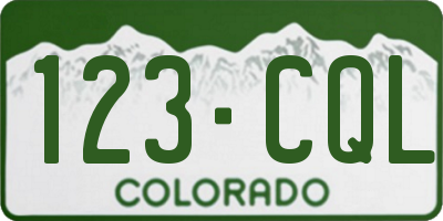 CO license plate 123CQL