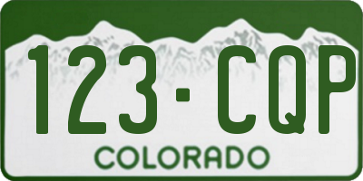 CO license plate 123CQP