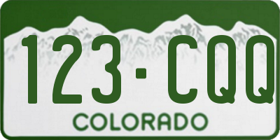 CO license plate 123CQQ