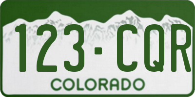 CO license plate 123CQR