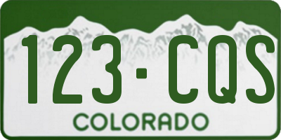 CO license plate 123CQS