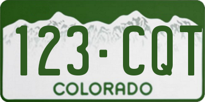 CO license plate 123CQT