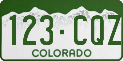 CO license plate 123CQZ
