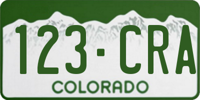 CO license plate 123CRA