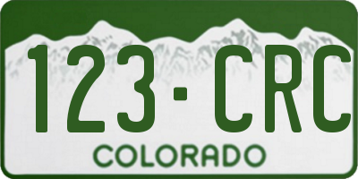 CO license plate 123CRC