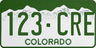 CO license plate 123CRE