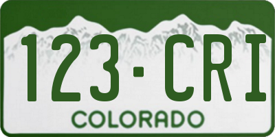 CO license plate 123CRI